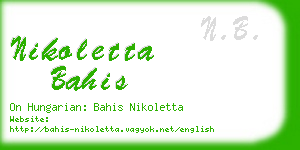 nikoletta bahis business card